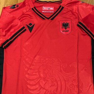 ALBANIA National Team Blue JERSEY Sz Men's M,L,XL or 2XL NWT by Macron